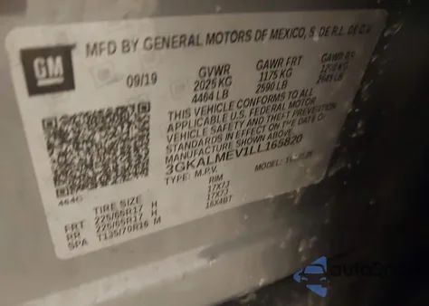 2020 GMC Terrain Fwd Sle z USA, uszkodzony, nr VIN 3GKALMEV1LL165820